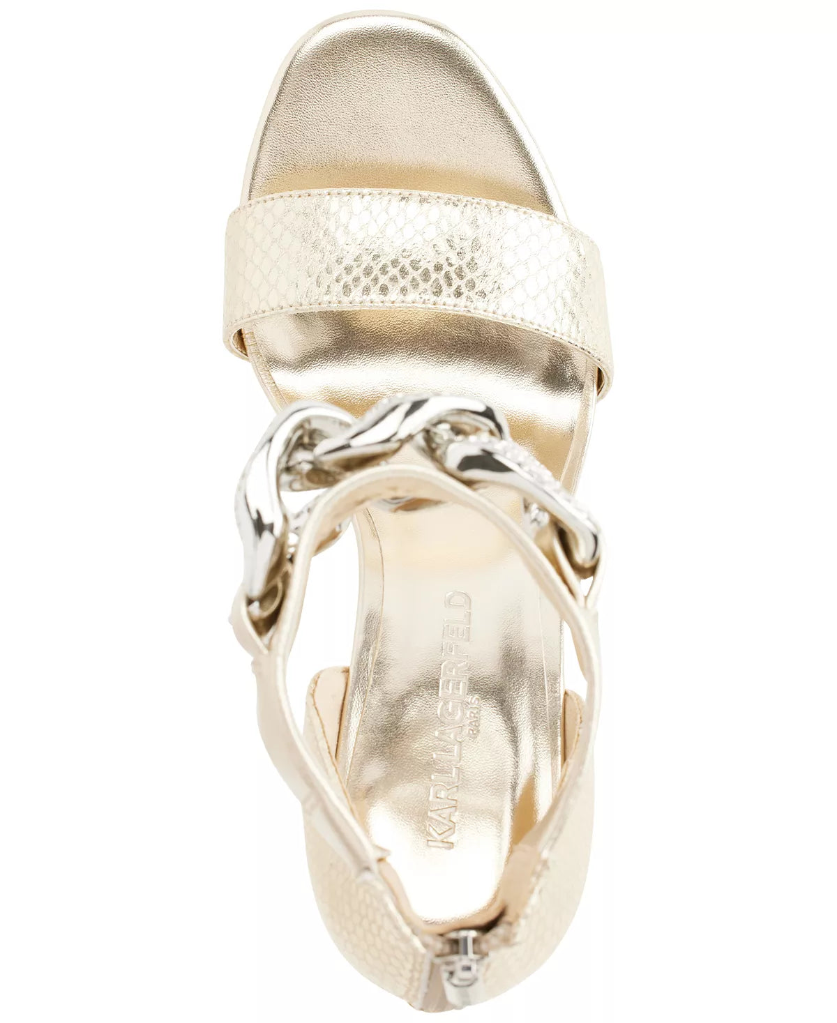 Karl Lagerfeld Paris Women's Anisha Ankle-Strap Platform Sandal  Color Gold Size 7M