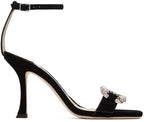 Jimmy Choo Black Marsai 90 Sandals  Color Black/Crystal Size EU 38.5 US 8