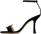 Jimmy Choo Black Marsai 90 Sandals  Color Black/Crystal Size EU 38.5 US 8