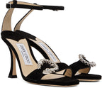 Jimmy Choo Black Marsai 90 Sandals  Color Black/Crystal Size EU 38.5 US 8