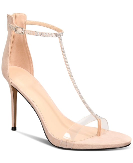 AAJ By Aminah Women's Aniya Lucite High Heel Dress Sandals  Color Nude/Silver Size 9.5M