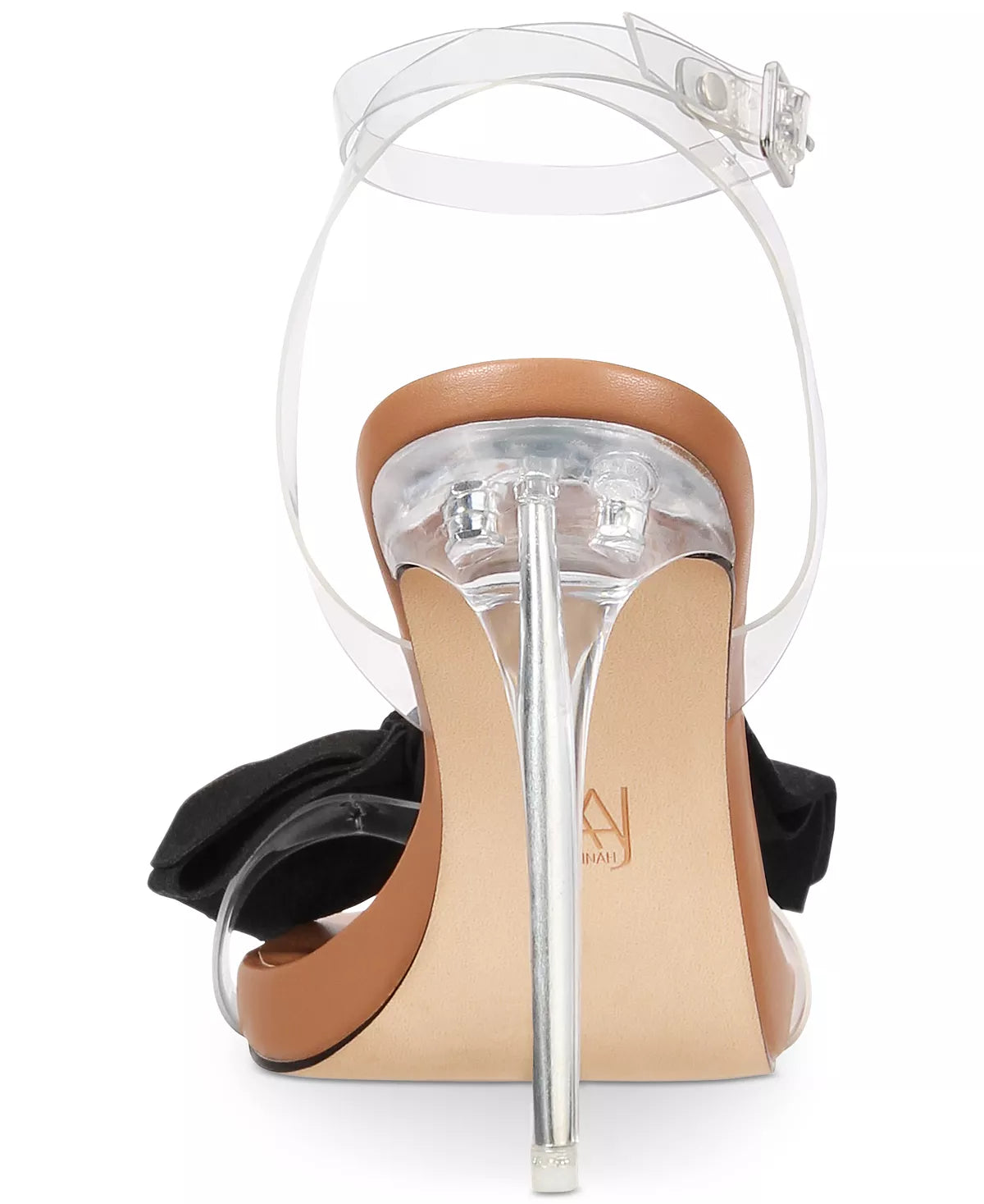 AAJ By Aminah Women's Yahira Lucite Heel Bow Dress Sandals  Color Lucite Size 7M