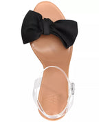 AAJ By Aminah Women's Yahira Lucite Heel Bow Dress Sandals  Color Lucite Size 11M