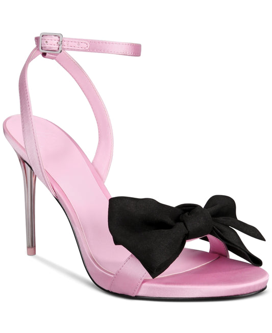 AAJ By Aminah Women's Yahira Lucite Heel Bow Dress Sandals  Color Blush Pink Size 5.5M