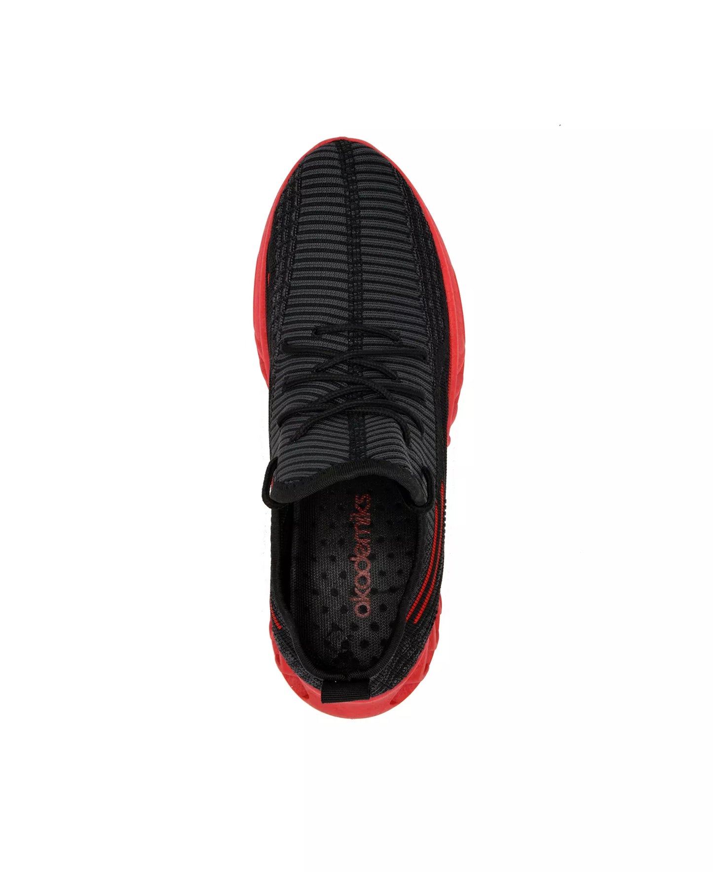 Akademiks Men's Fit 2.0 Knit Jogger Sneakers  Black/Red Size 9