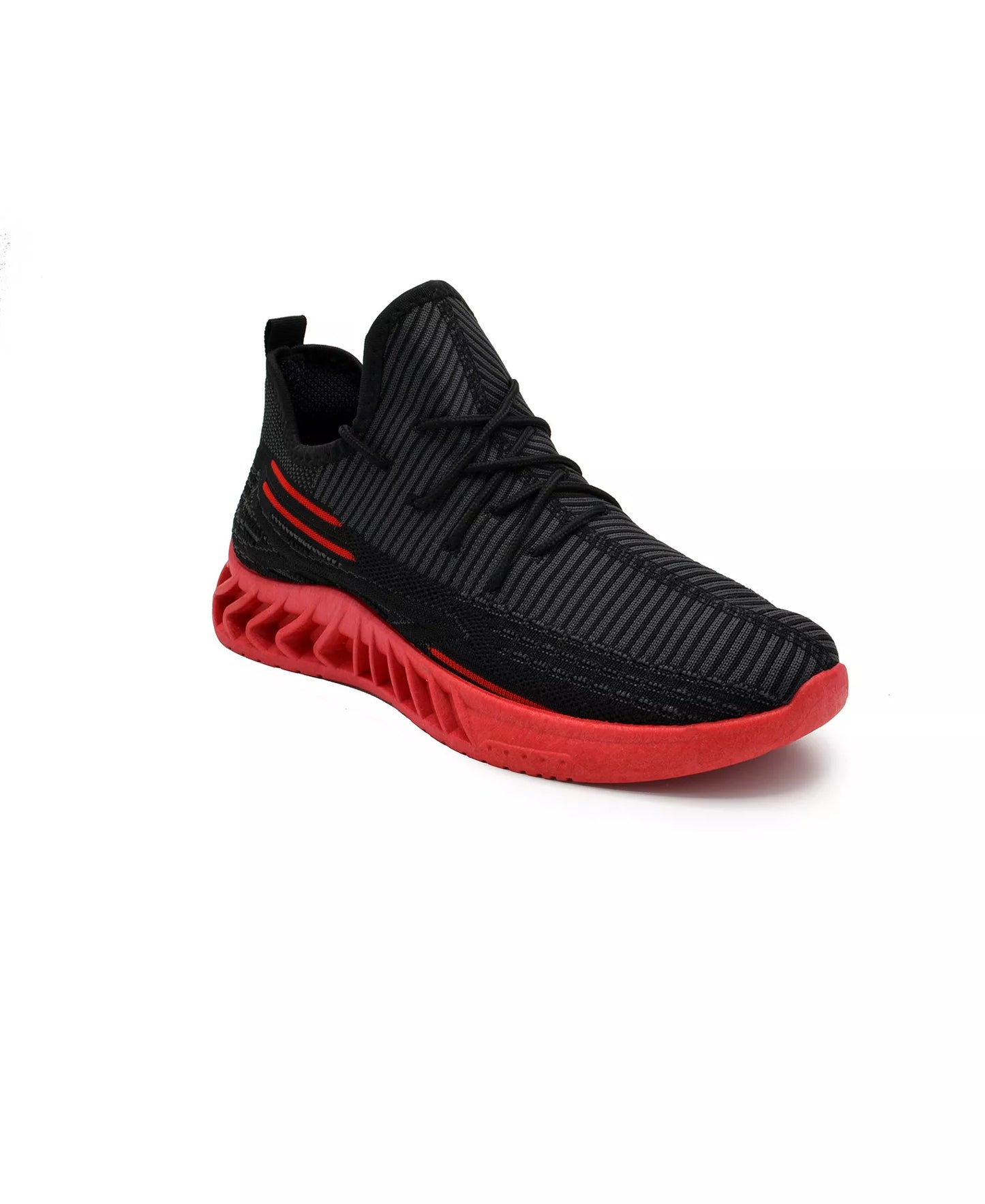 Akademiks Men's Fit 2.0 Knit Jogger Sneakers  Black/Red Size 9