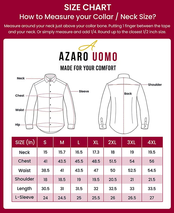 Azaro Uomo Men's Business Geometric Long Sleeve Button Down Shirt  White Size S