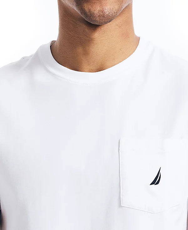 Nautica Men's Classic-Fit Solid Crew Neck Pocket T-Shirt  Bright White Size L