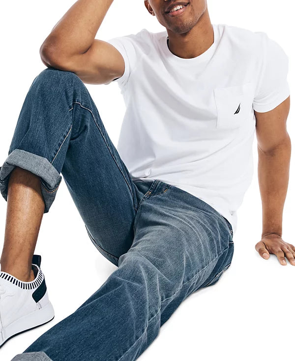 Nautica Men's Classic-Fit Solid Crew Neck Pocket T-Shirt  Bright White Size L