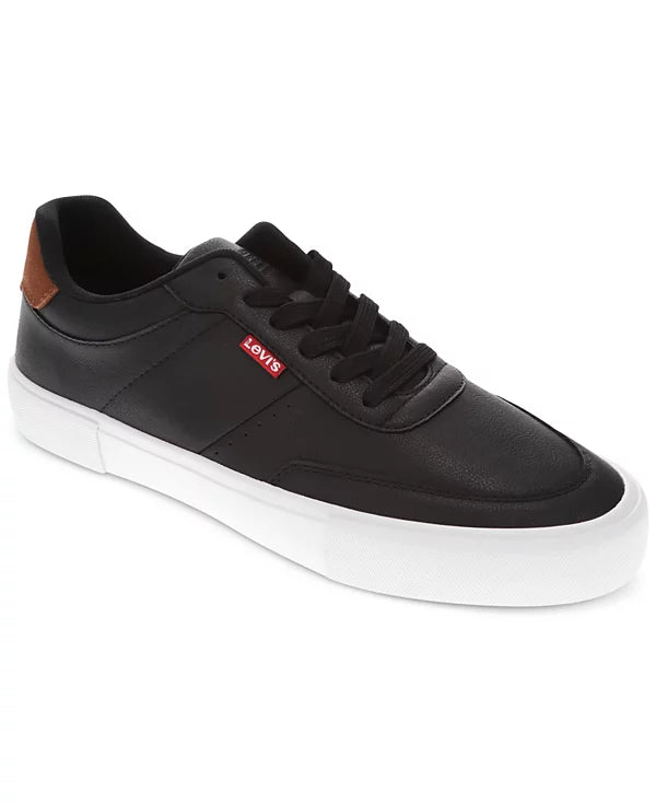 Levi's Men's Munro Faux-Leather Retro Low Top Sneakers  Black/Tan Size 9