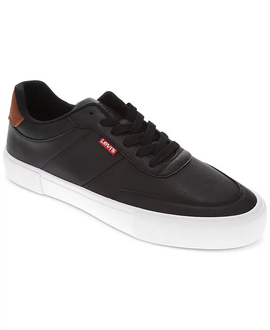 Levi's Men's Munro Faux-Leather Retro Low Top Sneakers  Black/Tan Size 9