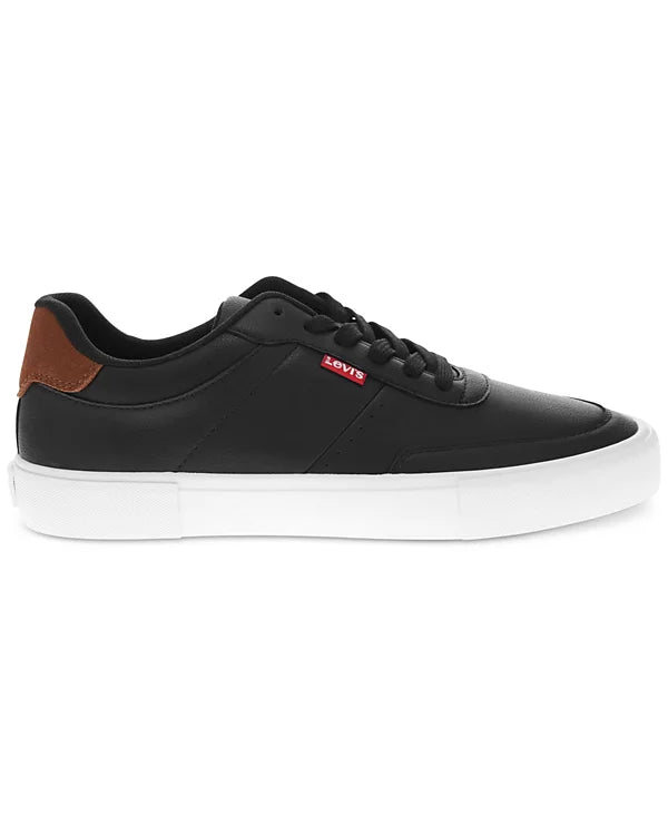 Levi's Men's Munro Faux-Leather Retro Low Top Sneakers  Black/Tan Size 9