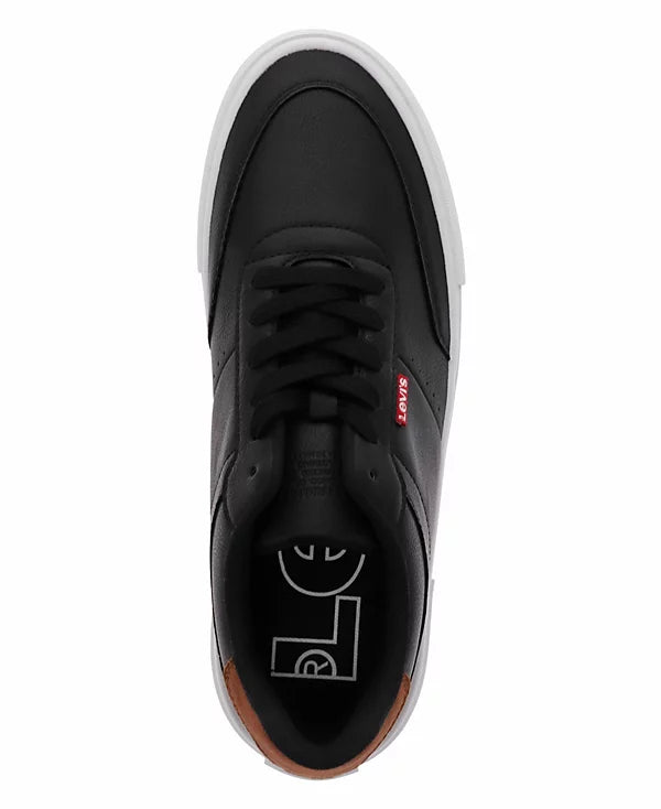 Levi's Men's Munro Faux-Leather Retro Low Top Sneakers  Black/Tan Size 9
