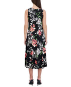 Robbie Bee Petite Floral-Print Cowlneck Midi Dress  Color Black Size PS
