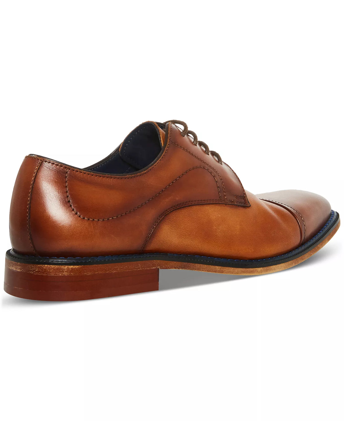 Steve Madden Men's Zane Tonal & Textured Mid Oxford Dress Shoes  Light Tan Leather Size 8