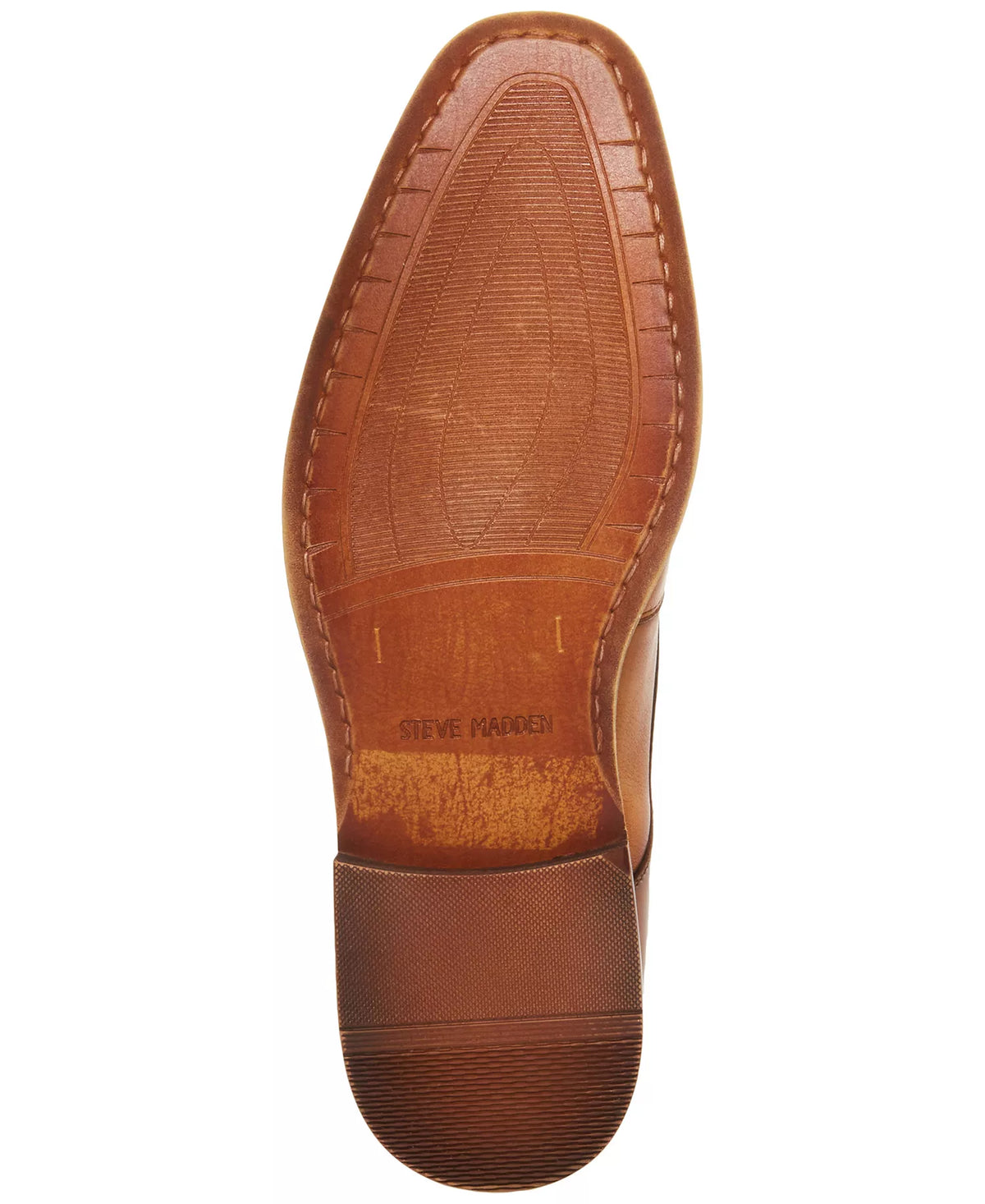 Steve Madden Men's Zane Tonal & Textured Mid Oxford Dress Shoes  Light Tan Leather Size 8