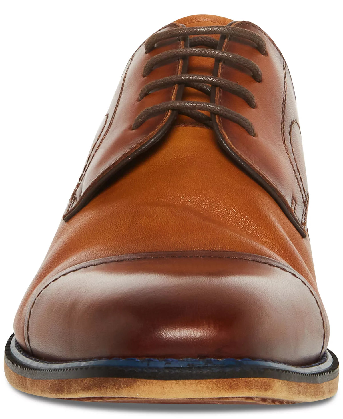 Steve Madden Men's Zane Tonal & Textured Mid Oxford Dress Shoes  Light Tan Leather Size 8