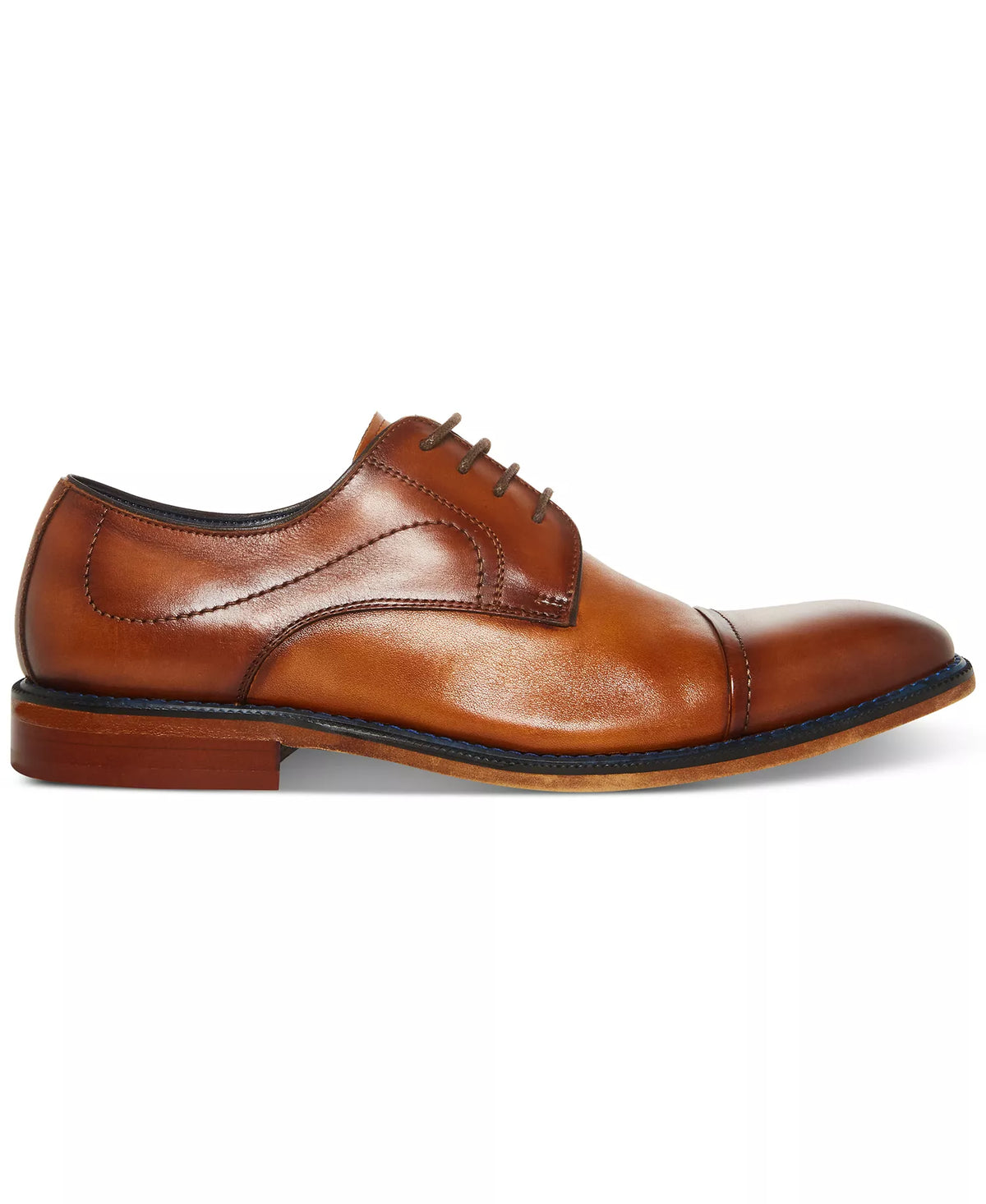 Steve Madden Men's Zane Tonal & Textured Mid Oxford Dress Shoes  Light Tan Leather Size 8
