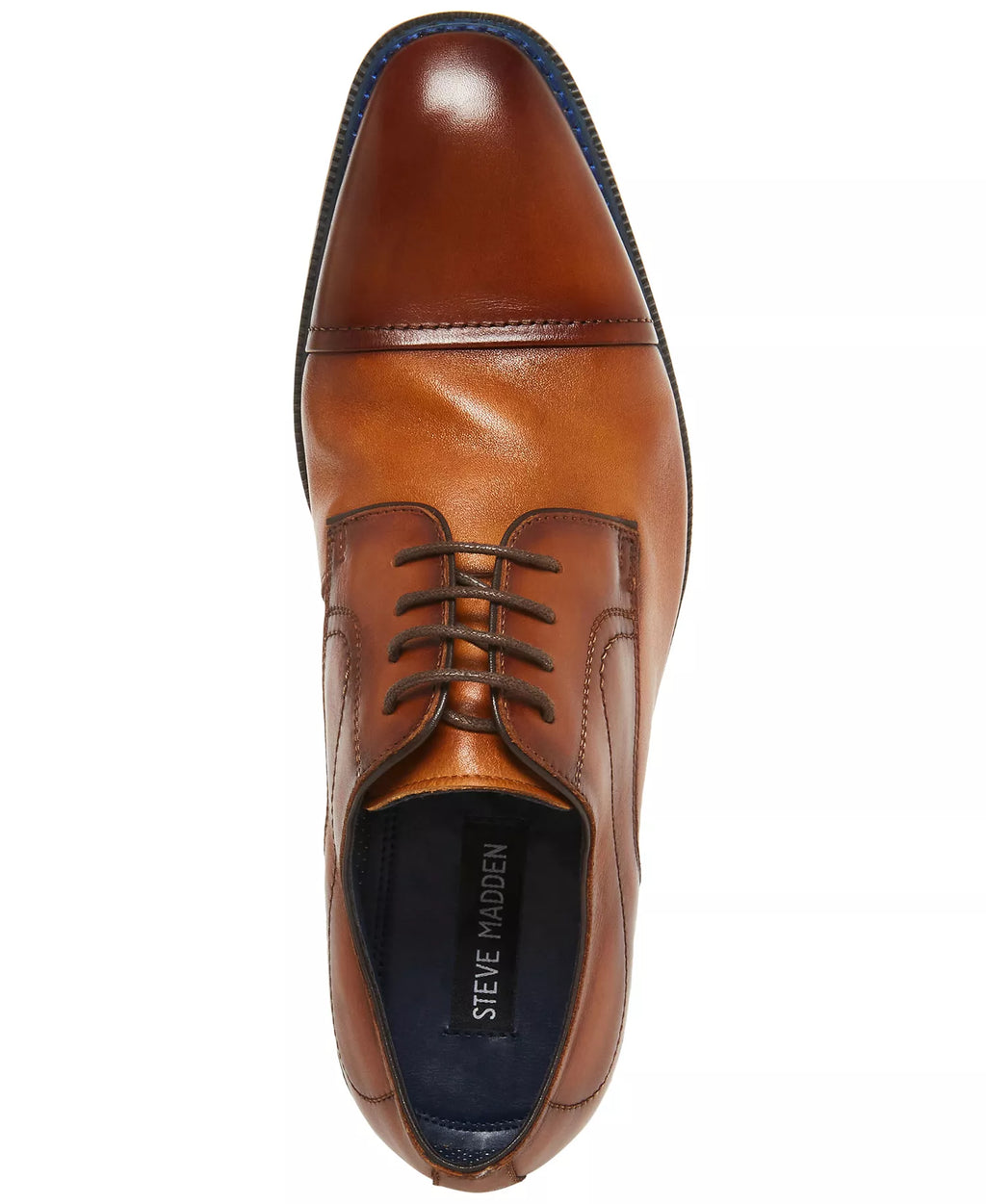 Steve Madden Men's Zane Tonal & Textured Mid Oxford Dress Shoes  Light Tan Leather Size 8