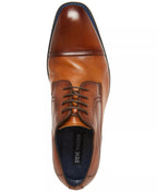 Steve Madden Men's Zane Tonal & Textured Mid Oxford Dress Shoes  Light Tan Leather Size 8
