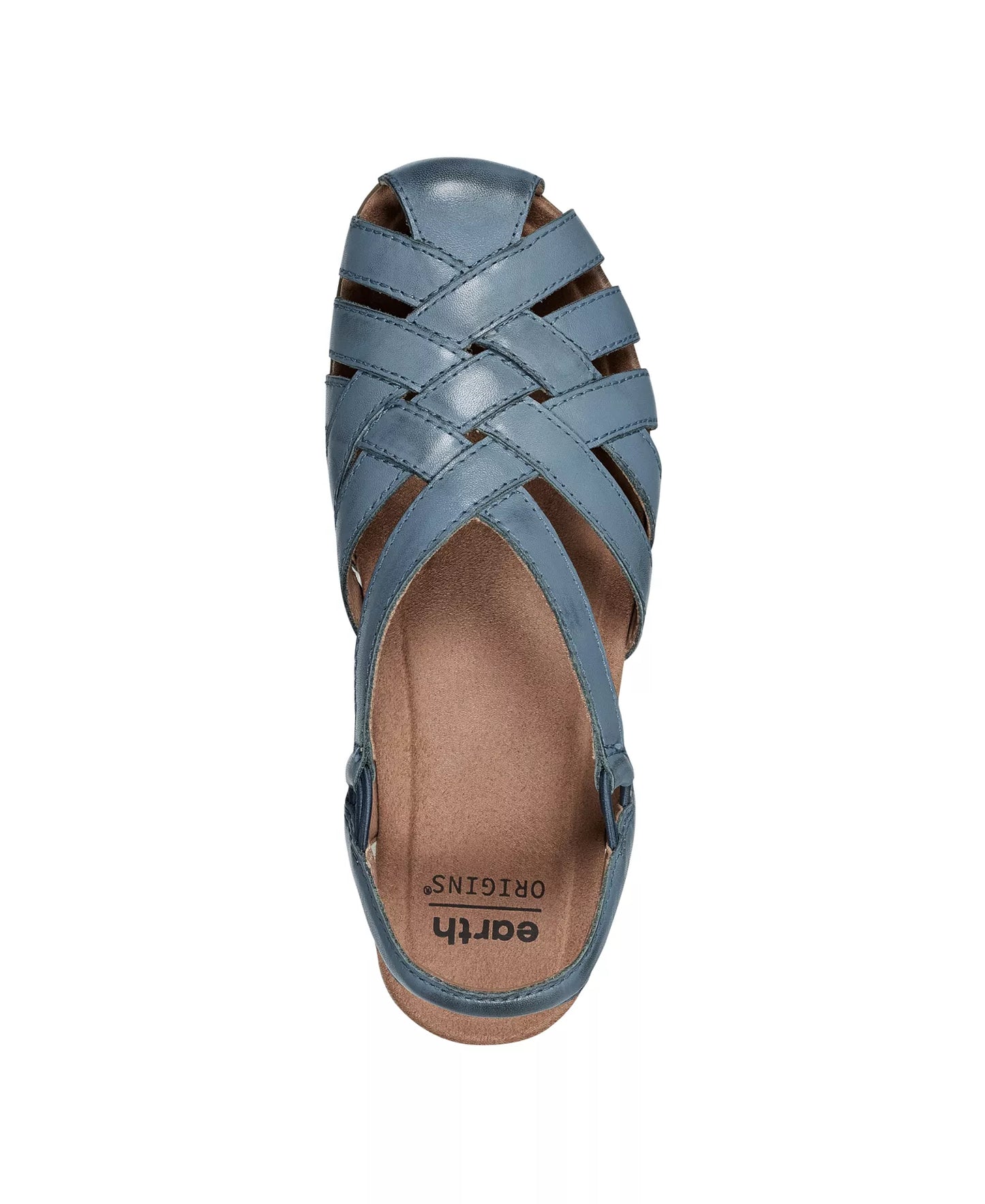 Earth Women's Berri Woven Flat Slingback Sandals   Moroccan Blue Leather Size 8W