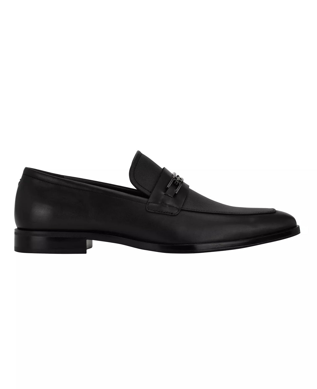 GUESS Men's Hendo Square-Toe Dress Loafers  Smooth Black Size 12
