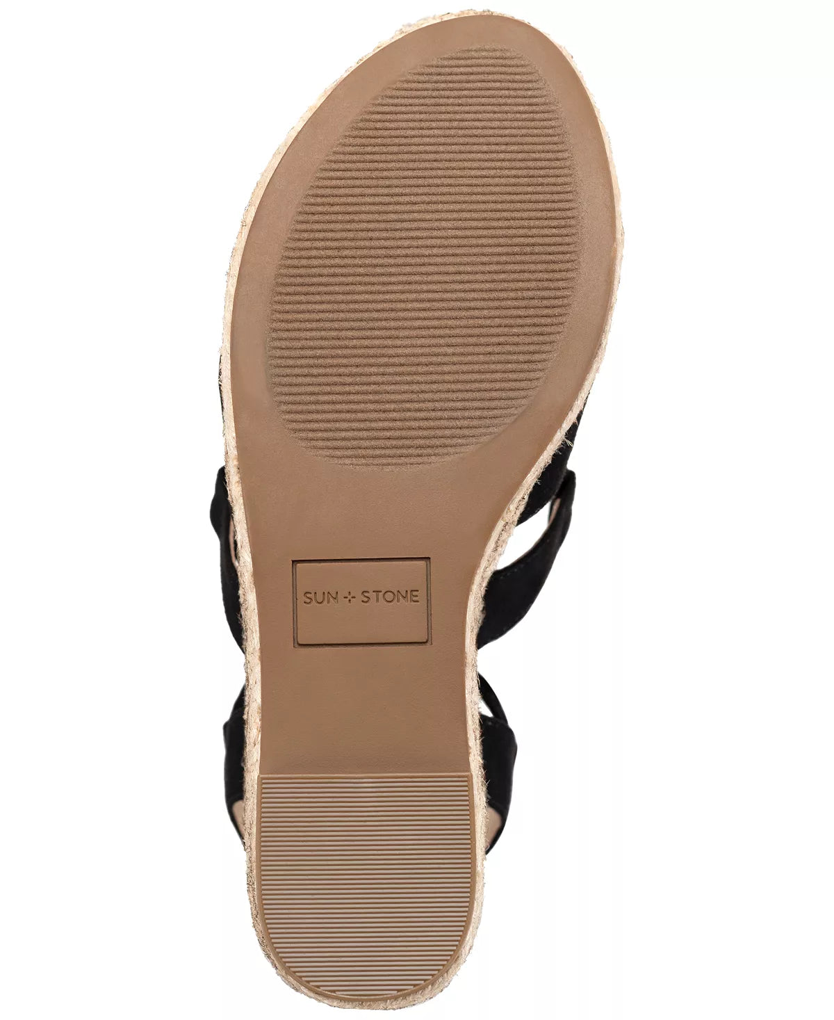 Sun+Stone Women's Tinsleyy Strappy Espadrille Platform Wedge Sandals Color Black Micro Size 7M