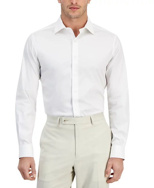 Alfani Men's Slim-Fit Solid Dress Shirt  Bright White 16/16.52 34/35