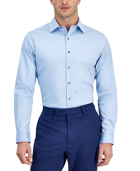 Alfani Men's Slim-Fit Solid Dress Shirt  Horizon Blue Size XL 17/17.5 34/35
