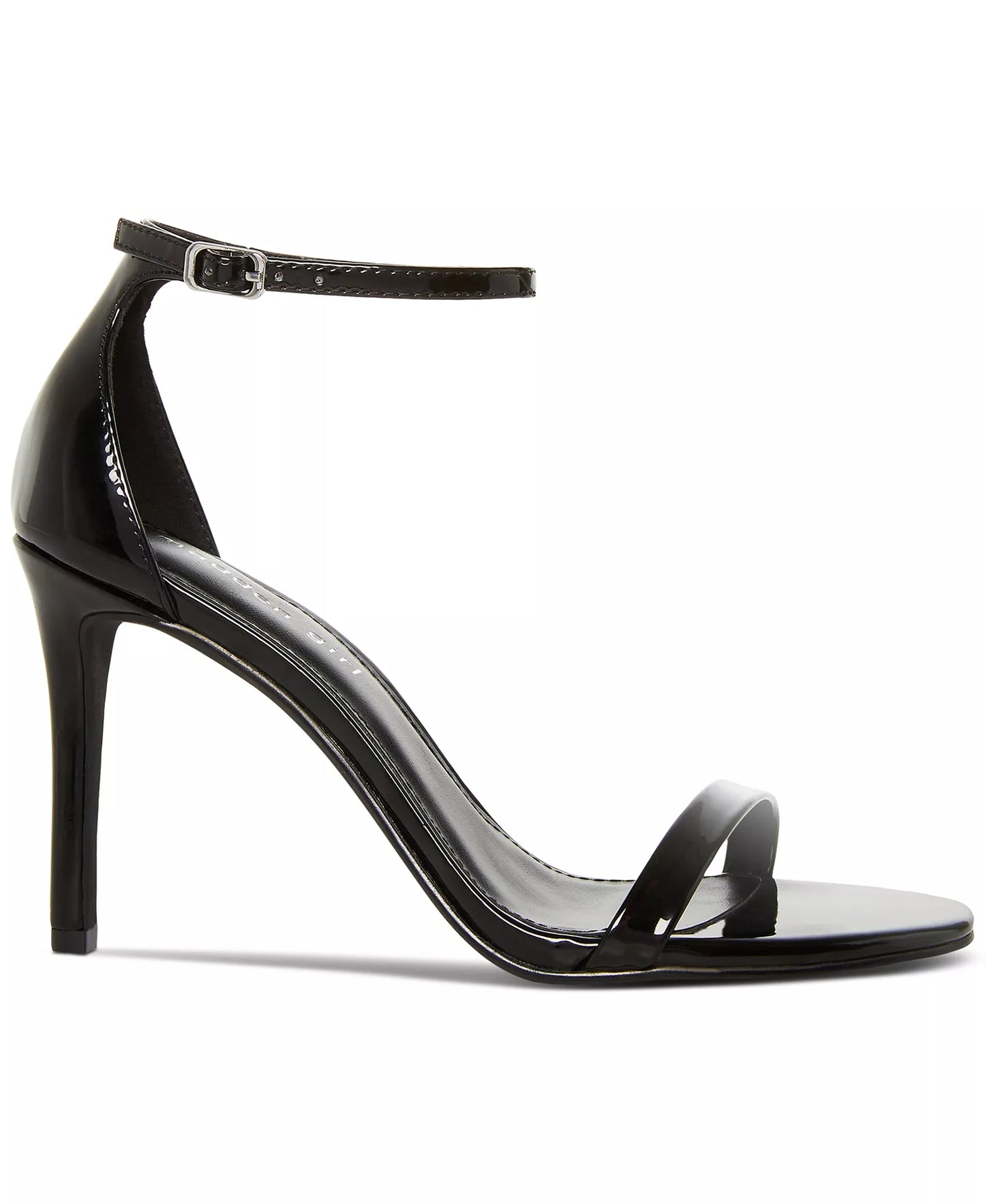 Madden Girl Brazen Two-Piece Stiletto Dress Sandals  Black Patent Size 8.5