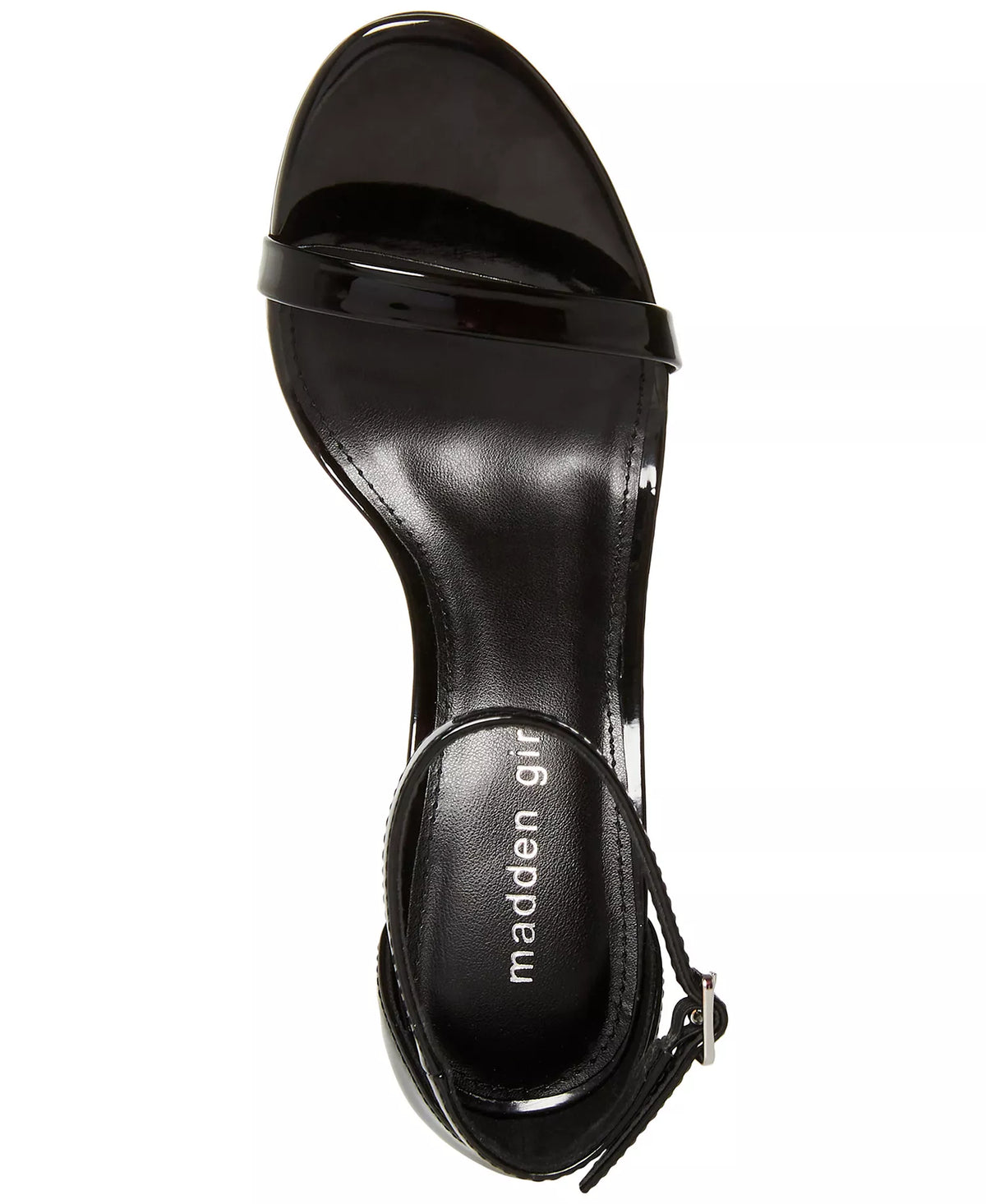 Madden Girl Brazen Two-Piece Stiletto Dress Sandals  Black Patent Size 8.5