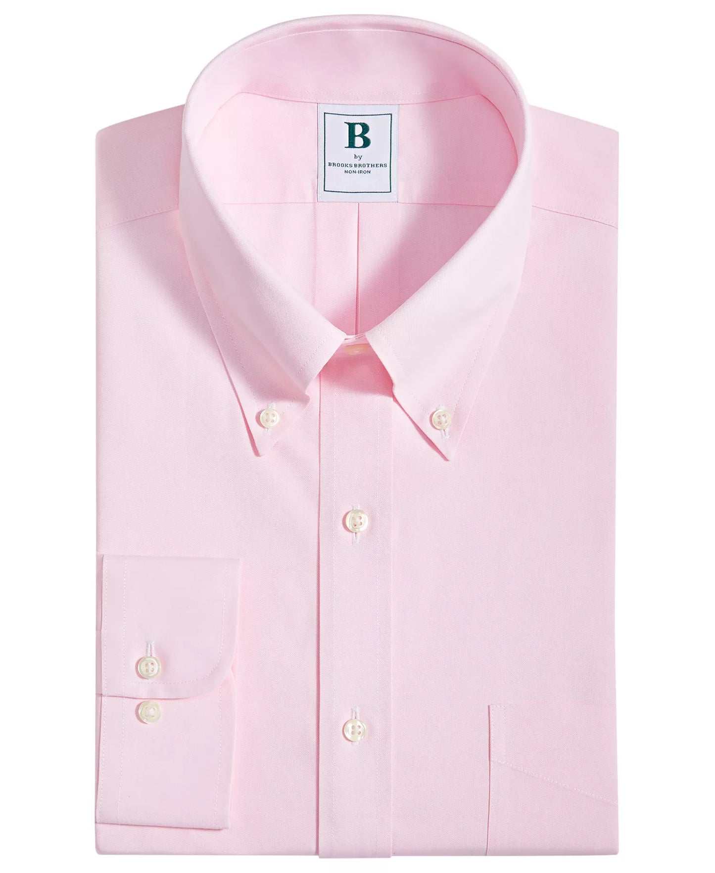 Brooks Brothers Men’s Regular-Fit Spread Collar Pinpoint Dress Shirt  Pink 16.5 32/33