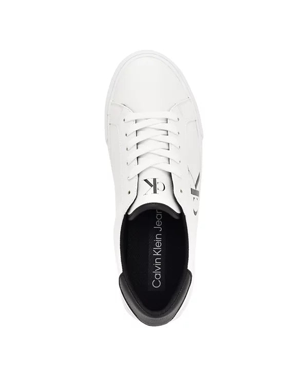Calvin Klein Men's Rex Lace-Up Slip-On Sneakers  White/Navy Size 11