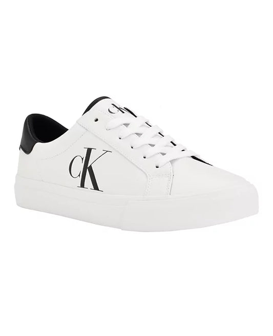 Calvin Klein Men's Rex Lace-Up Slip-On Sneakers  White/Navy Size 11