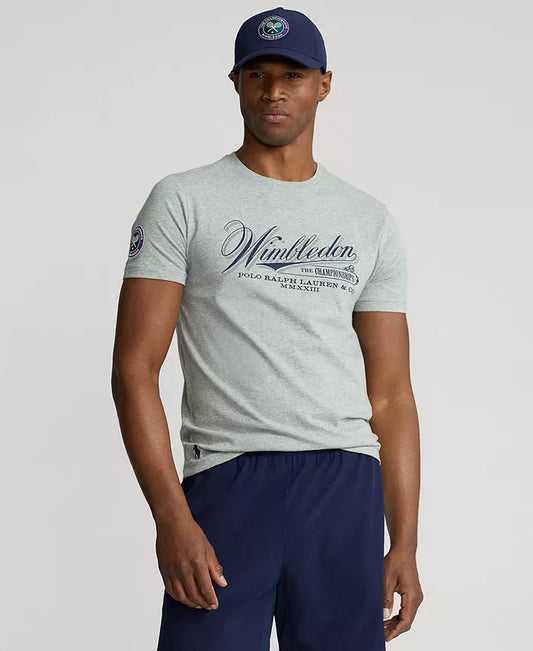 Polo Ralph Lauren Men's Wimbledon Custom Slim Fit T-Shirt Color Gray Size L