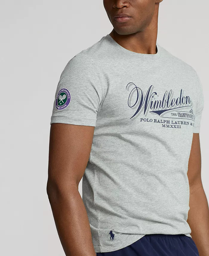 Polo Ralph Lauren Men's Wimbledon Custom Slim Fit T-Shirt Color Gray Size L