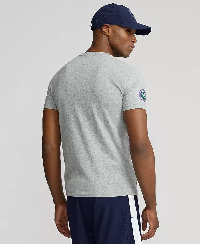Polo Ralph Lauren Men's Wimbledon Custom Slim Fit T-Shirt Color Gray Size L