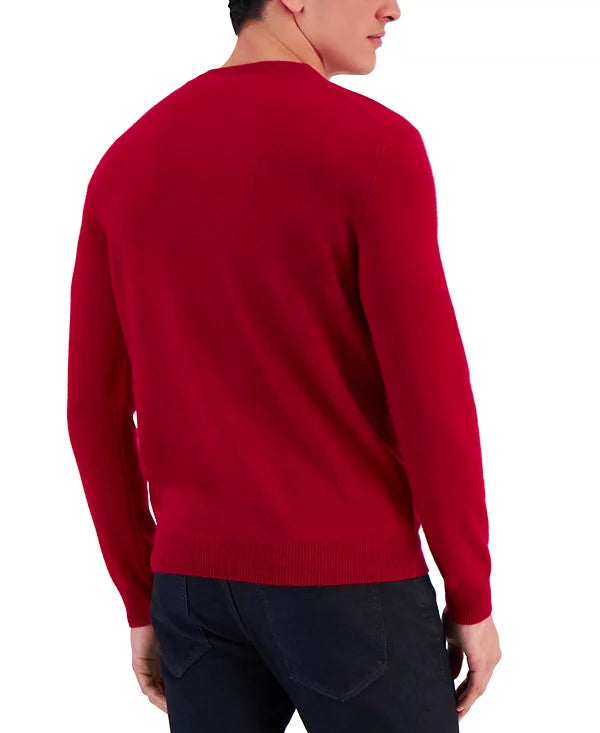 Club Room Men's 100 Cashmere V-Neck Sweater  College Red Size XL