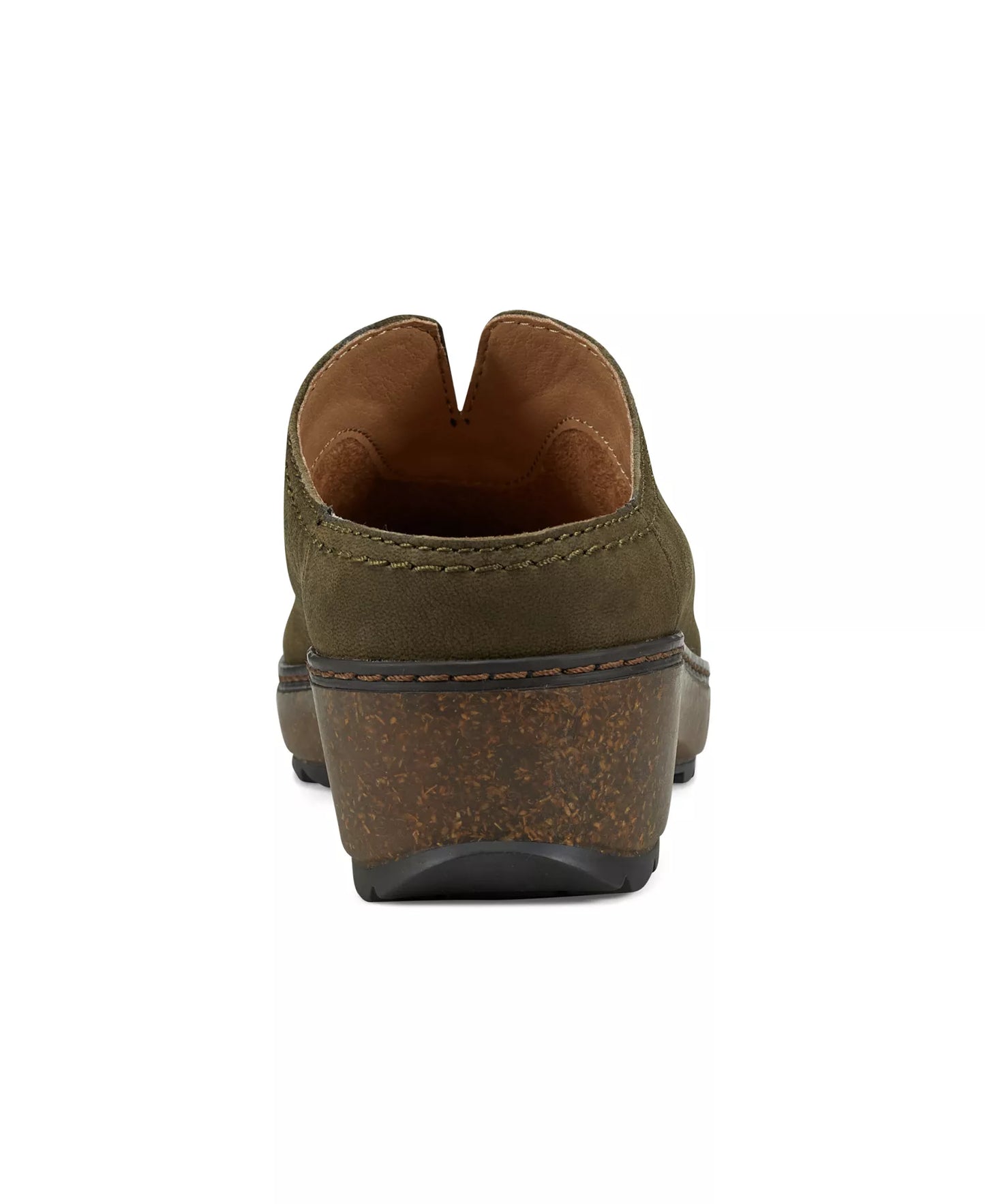 Earth Women's Kolia Slip-On Heeled Clogs  Green Leather Size 6.5