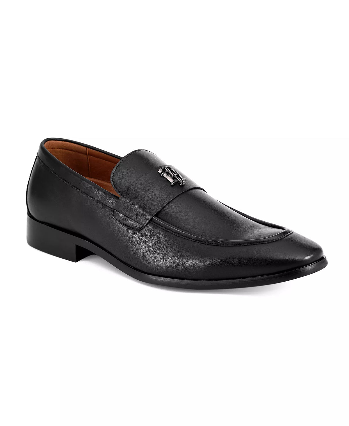 Tommy Hilfiger Men's Sawlin Logo Embellished Dress Loafers  Black Size 13