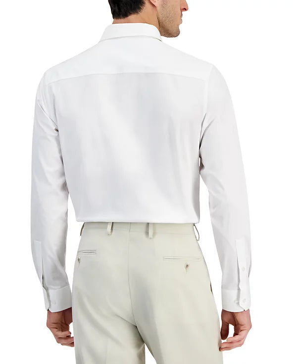 Alfani Men's Regular-Fit Solid Dress Shirt  Bright White 16/16.5 32/33