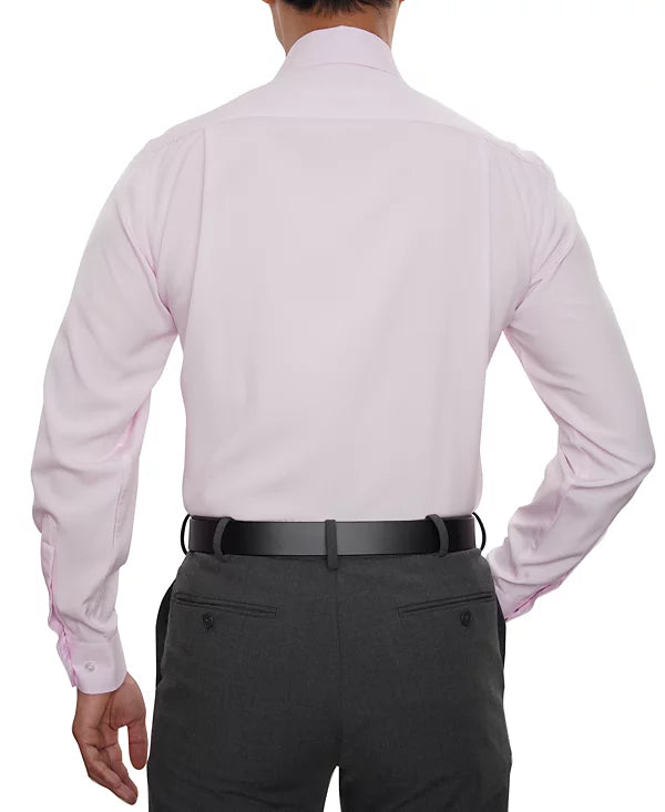 NOBLESON Men's Classic-Fit Solid Dress Shirt  Pink Size XL