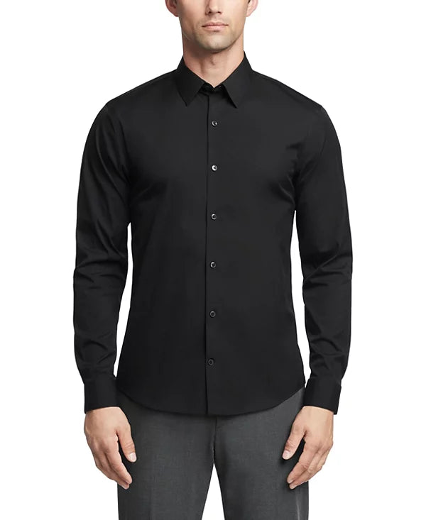 Calvin Klein Men's Extra-Slim Stretch Dress Shirt  Black Size XL 17/17.5 34/35