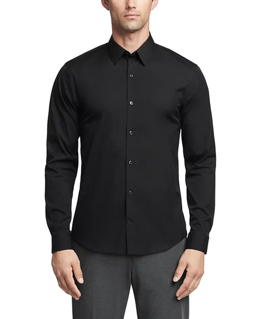 Calvin Klein Men's Extra-Slim Stretch Dress Shirt  Black Size XL 17/17.5 34/35
