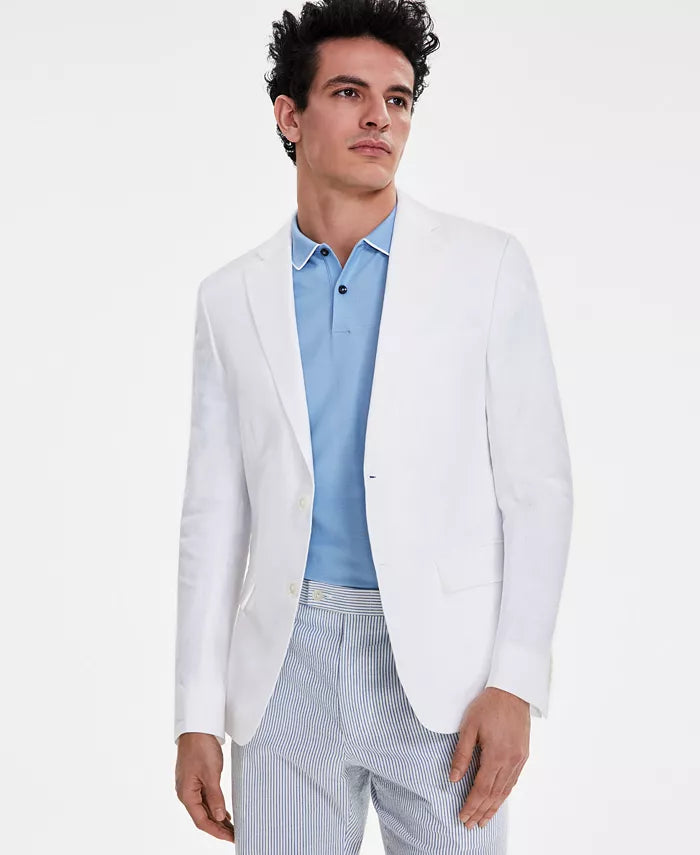 Tommy Hilfiger Men's Modern-Fit Linen Sport Coat  White Size 38R