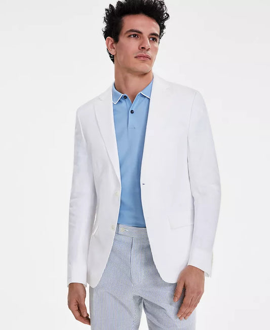 Tommy Hilfiger Men's Modern-Fit Linen Sport Coat  White Size 38R