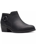 Clarks Women's Charlten Grace Buckled Ankle Booties  Black Size 6