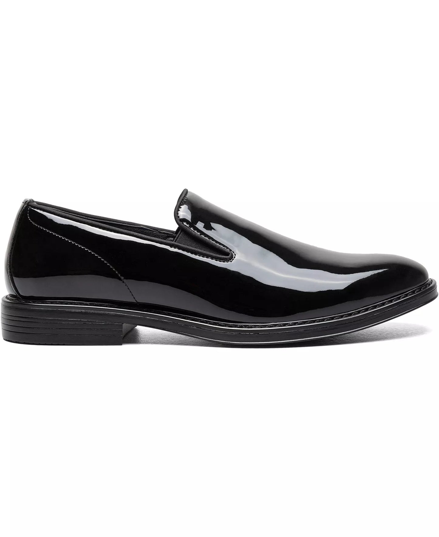 Nunn Bush Men's Centro Formal Flex Plain Toe Slip On Dress Shoes  Black Patent Size 13