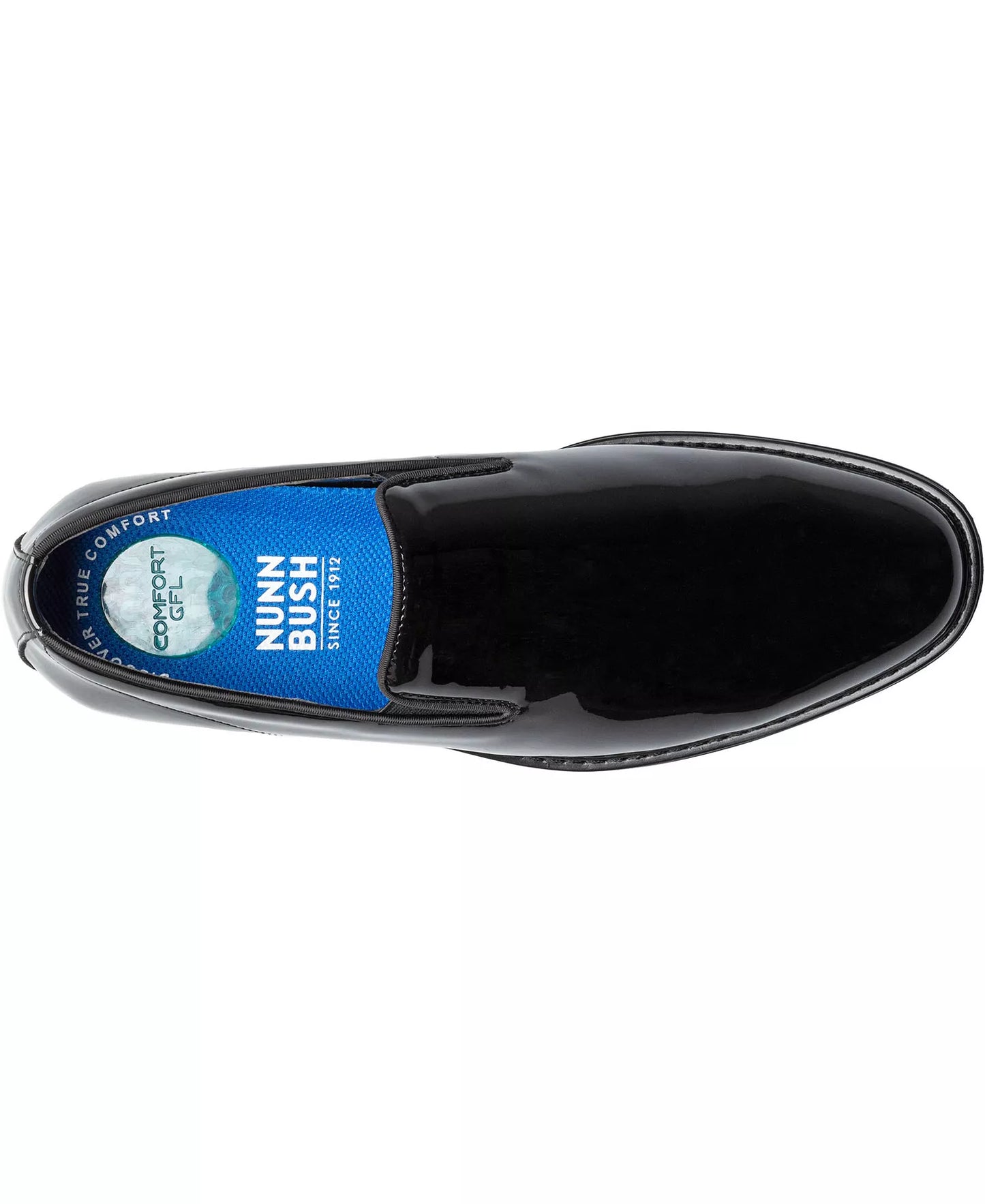 Nunn Bush Men's Centro Formal Flex Plain Toe Slip On Dress Shoes  Black Patent Size 13