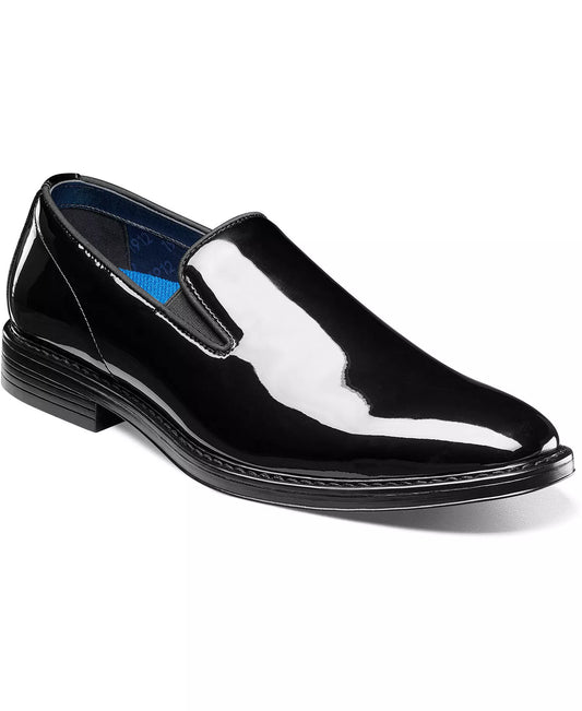 Nunn Bush Men's Centro Formal Flex Plain Toe Slip On Dress Shoes  Black Patent Size 13